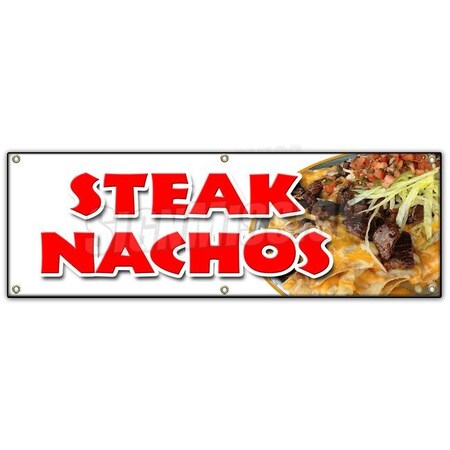 Signmission STEAK NACHOS BANNER SIGN snack melted mexican chili tacos tex mex food B-72 Steak Nachos